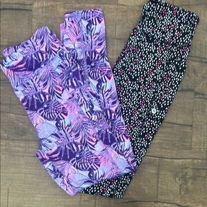 Colorful Leggings Set - Purple and Black